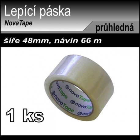 Lepící páska PRŮHLEDNÁ NovaTape, 48 mm x 66 m
