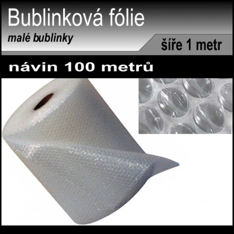 Bublinková fólie šíře 1 metr, návin 100 metrů, 2 vrstvy, 40my