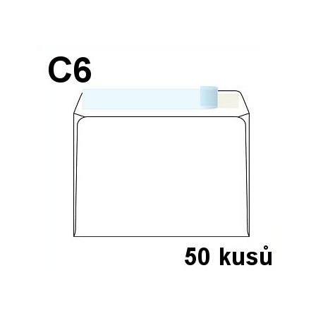 Obálka dopisní C6 samolepící s krycí páskou, 114x162 mm, 50 ks
